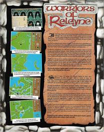 Box back cover for Warriors Of Releyne on the Atari ST.